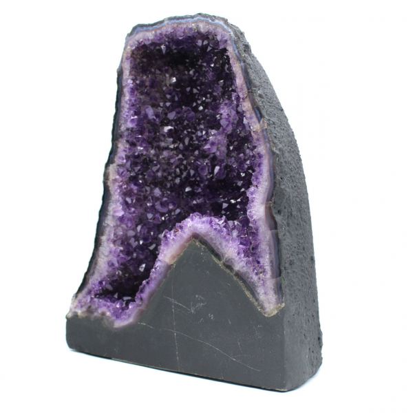 Pièce unique géode d’améthyste du Brésil de qualité avec base stable 