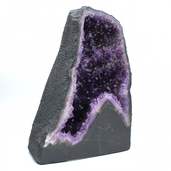 Pièce unique géode d’améthyste du Brésil de qualité avec base stable 
