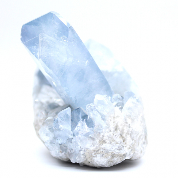 Géode rare en célestite bleue de Madagascar