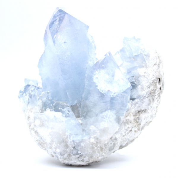Géode rare en célestite bleue de Madagascar