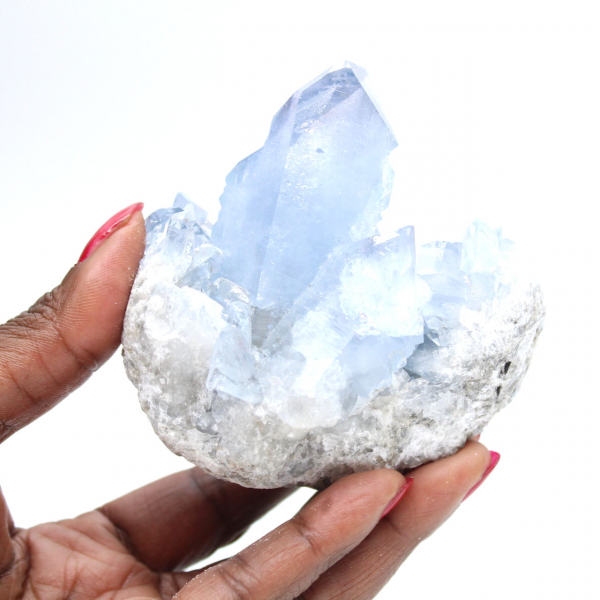 Géode rare en célestite bleue de Madagascar