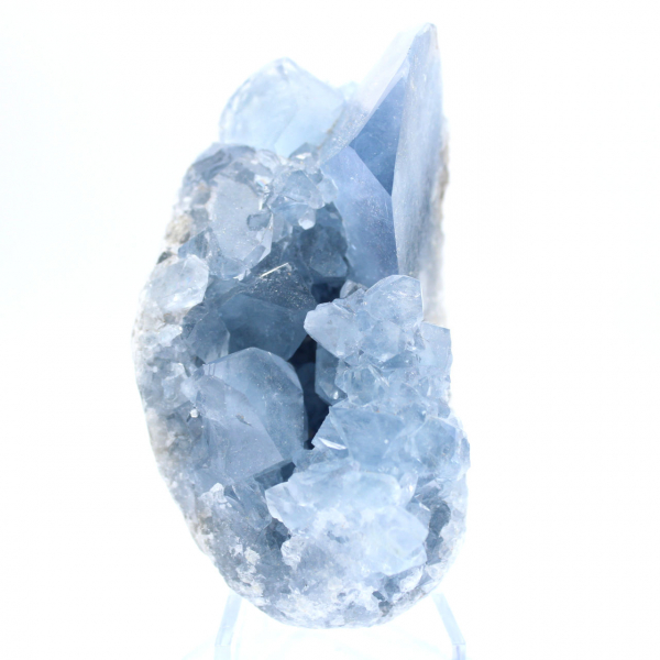 Cristaux scintillants de célestite bleue Madagascar