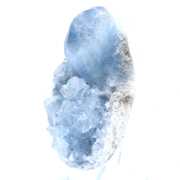 Cristaux scintillants de célestite bleue Madagascar