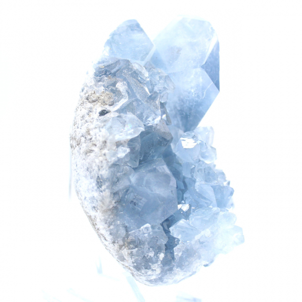 Cristaux scintillants de célestite bleue Madagascar