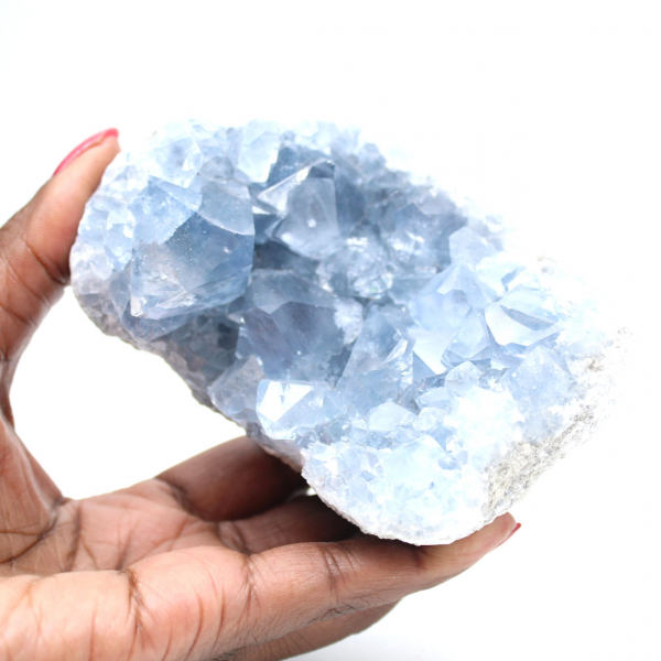Géode minérale célestite bleue Madagascar