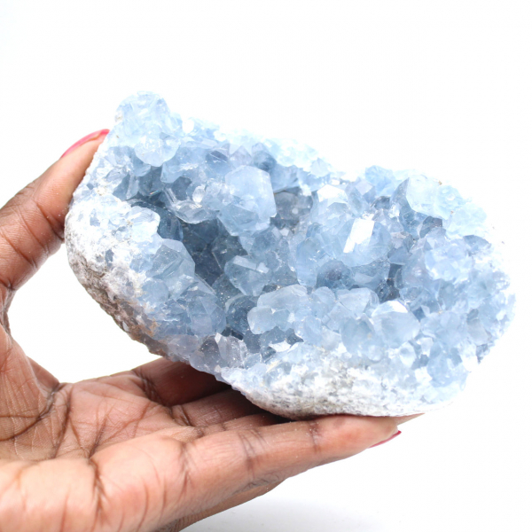 Cristaux de célestite bleue de Madagascar