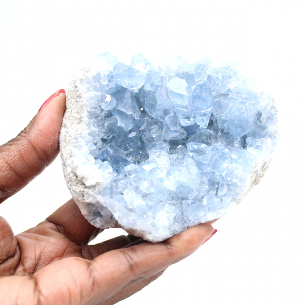 Géode de célestite bleue Madagascar qualité premium