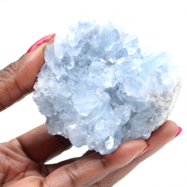 Géode de célestite bleue Madagascar minéral naturel