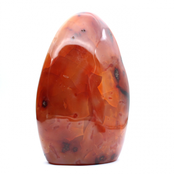 Cornaline Polie XXL Madagascar - Pierre Décorative Rouge-Orange Authentique (Ornement)