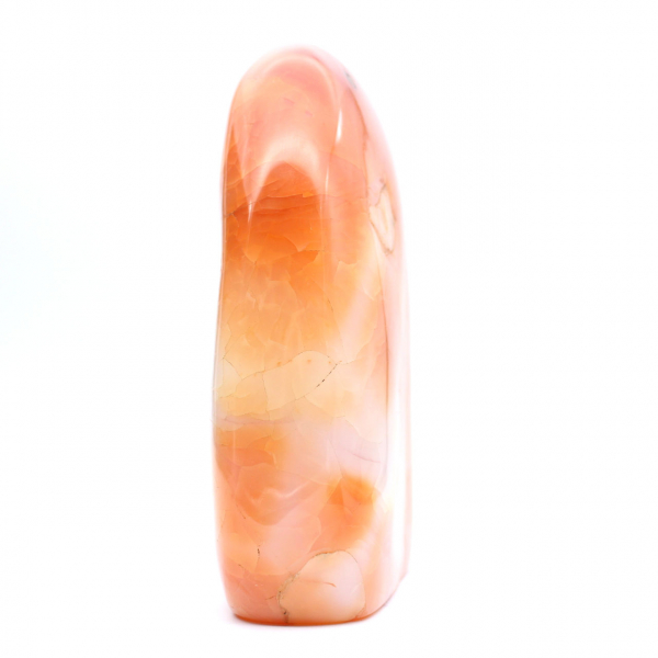 Grande Cornaline Polie de Madagascar - Spécimen Minéral Rouge-Orange pour Collection et Déco