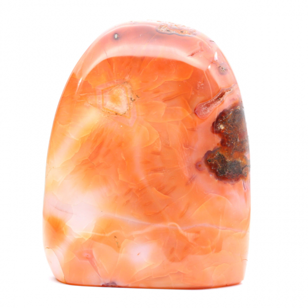 Grande Cornaline Polie de Madagascar - Spécimen Minéral Rouge-Orange pour Collection et Déco