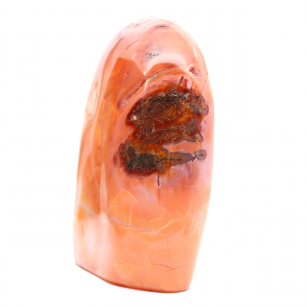 Grande Cornaline Polie de Madagascar - Spécimen Minéral Rouge-Orange pour Collection et Déco