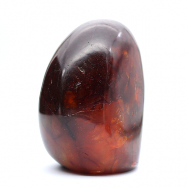 Cornaline Ornement Poli de Madagascar - Pierre Naturelle de Collection Rouge-Orange Intense