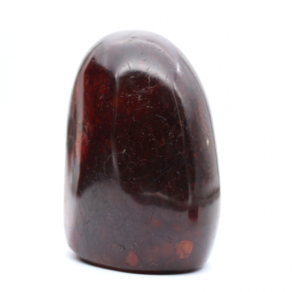 Cornaline Ornement Poli de Madagascar - Pierre Naturelle de Collection Rouge-Orange Intense