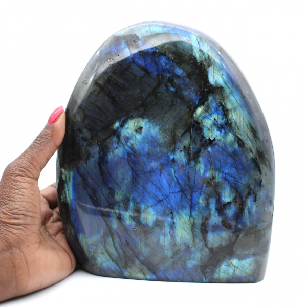 Labradorite polie, pierre naturelle de collection, grand format, Madagascar