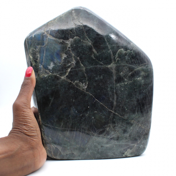 Labradorite polie, ornement minéral XXL, pièce de collection, Madagascar