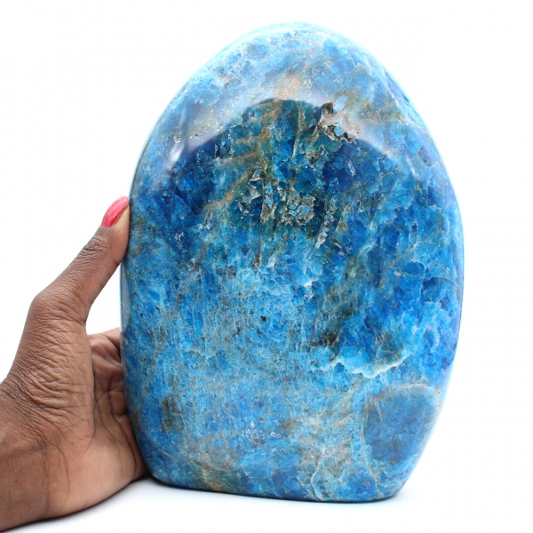 Apatite polie géante, pierre d'ornement de prestige, Madagascar