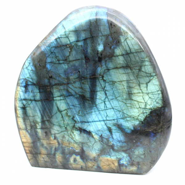 Labradorite polie, grand ornement minéral, pièce de collection, Madagascar