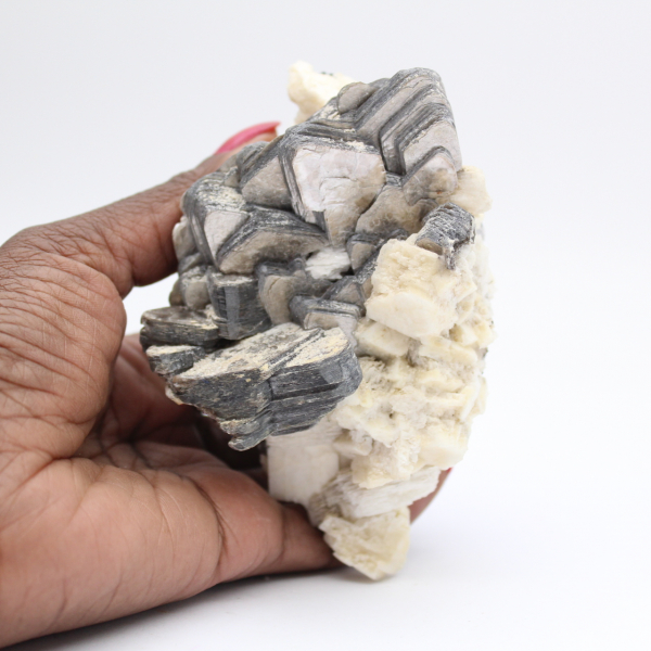Quartz blanc et mica afghan sur gangue