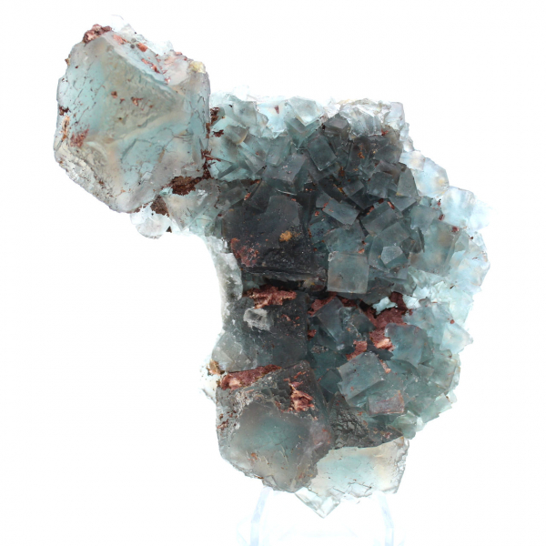 Spécimen brut de Fluorite : Pierre verte du Maroc sur roche