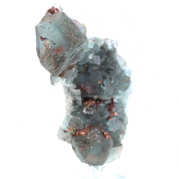 Spécimen brut de Fluorite : Pierre verte du Maroc sur roche