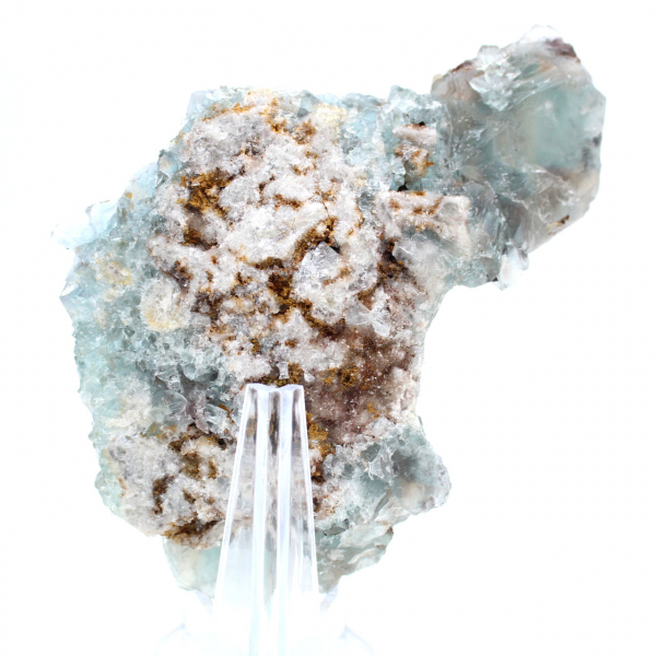 Spécimen brut de Fluorite : Pierre verte du Maroc sur roche