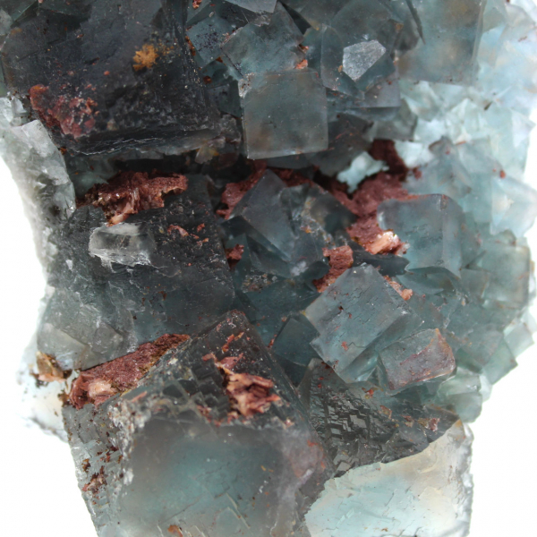 Spécimen brut de Fluorite : Pierre verte du Maroc sur roche
