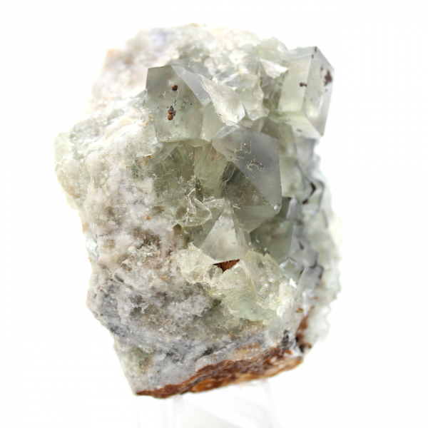 Cristal de roche Fluorite : Spécimen vert pour collection