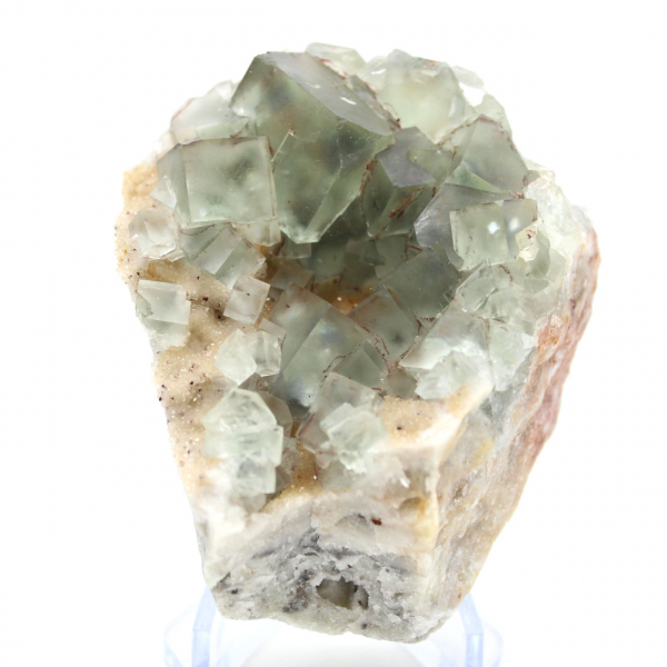 Fluorite verte authentique : Cristaux sur gangue du Maroc