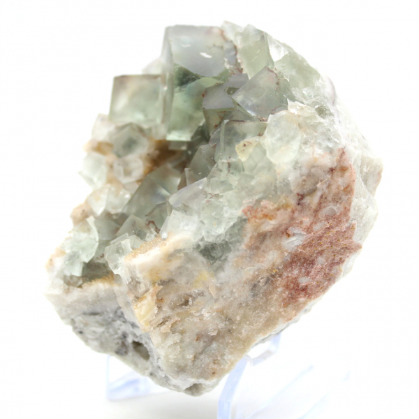 Fluorite verte authentique : Cristaux sur gangue du Maroc