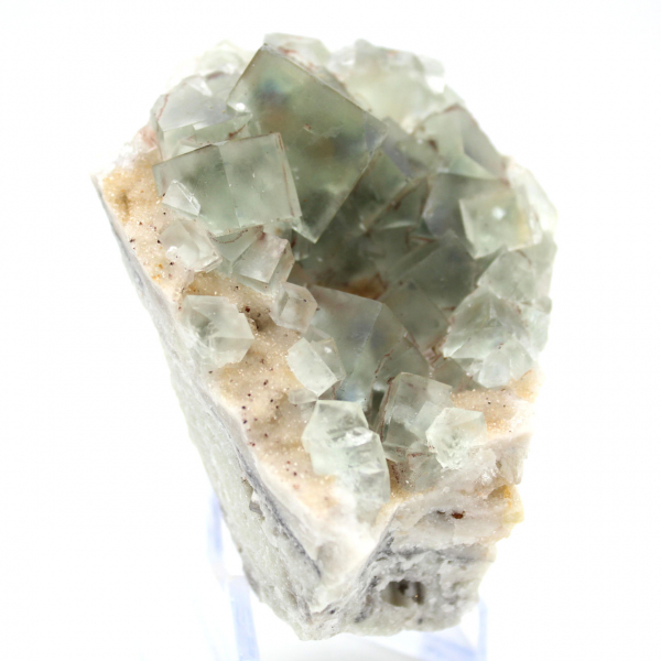 Fluorite verte authentique : Cristaux sur gangue du Maroc