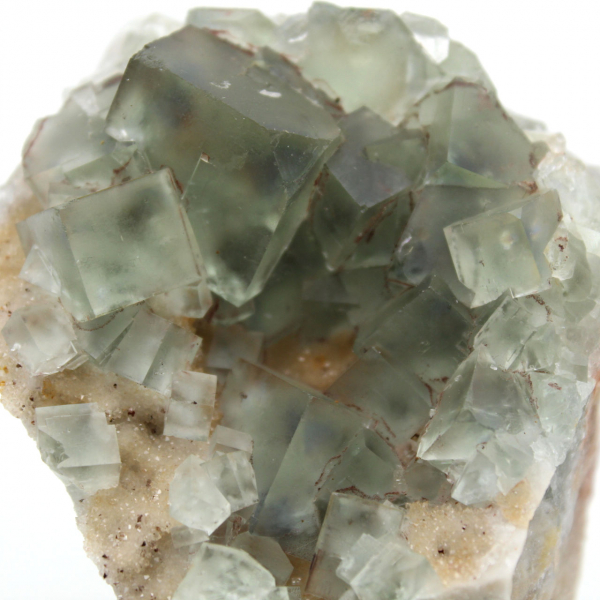 Fluorite verte authentique : Cristaux sur gangue du Maroc
