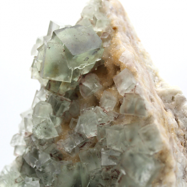 Minéral Fluorite verte : Cristaux sur gangue pour décoration