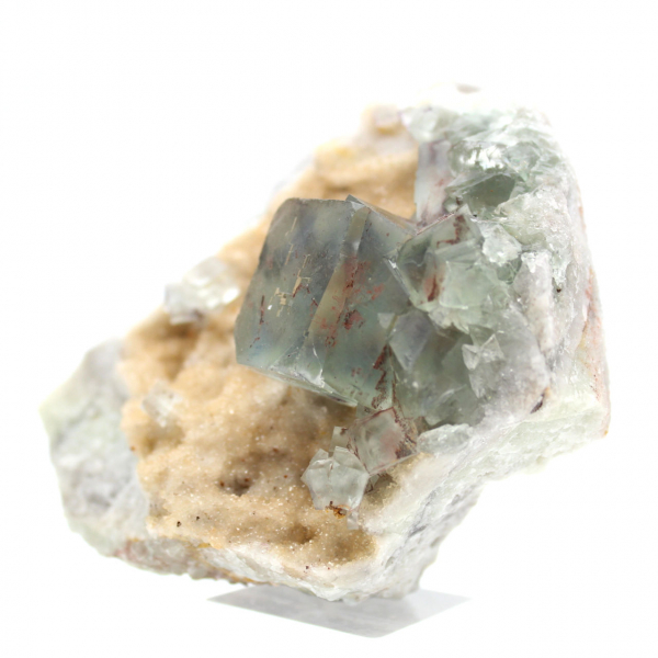 Minéral Fluorite verte : Cristaux sur gangue pour décoration