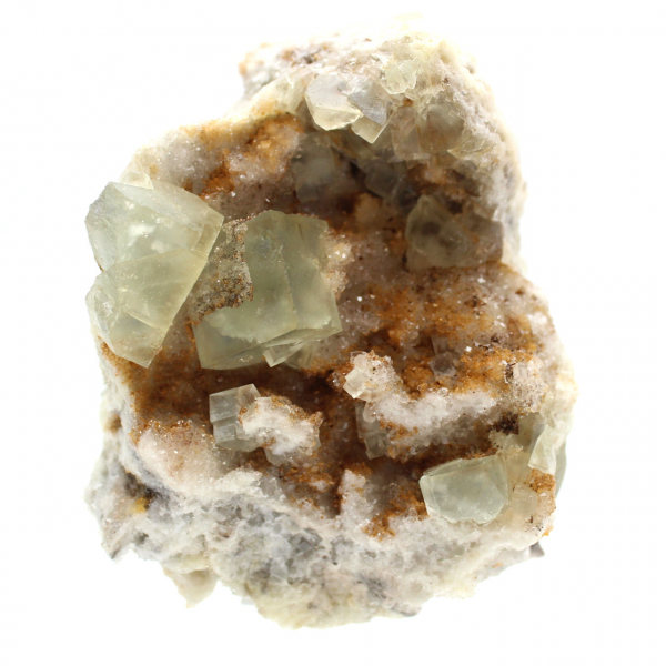 Fluorite brute du Maroc : Gros cristal vert sur roche mère