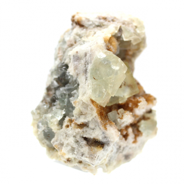 Fluorite brute du Maroc : Gros cristal vert sur roche mère
