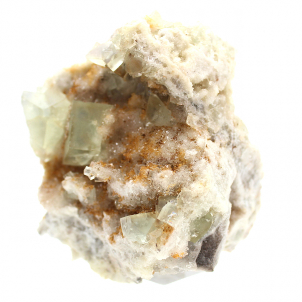 Fluorite brute du Maroc : Gros cristal vert sur roche mère