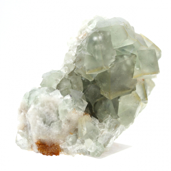 Pierre Fluorite verte brute : Échantillon cristallisé sur roche