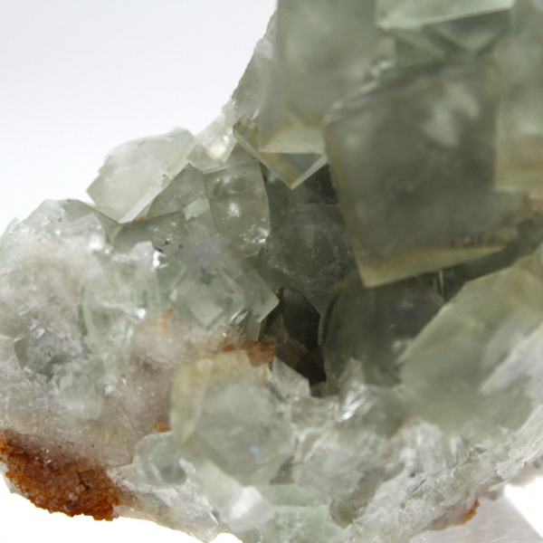 Pierre Fluorite verte brute : Échantillon cristallisé sur roche