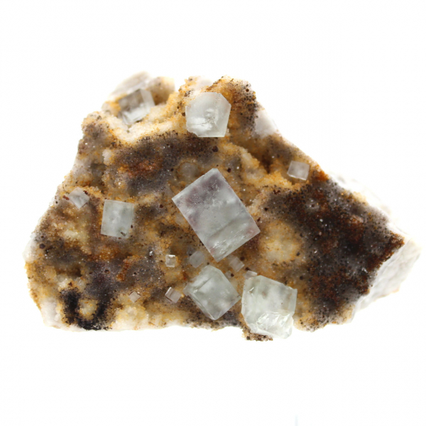 Fluorite verte de collection : Petit spécimen sur gangue