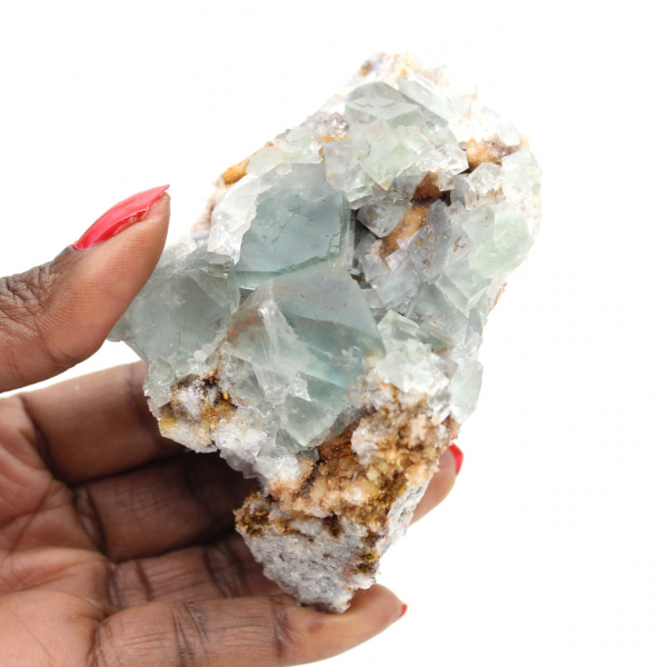 Fluorite verte sur gangue : Petit modèle de collection Maroc