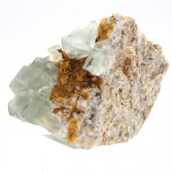 Fluorite verte brute : Cristal sur roche mère Maroc