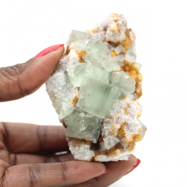 Fluorite verte brute : Petit cristal sur sa gangue Maroc