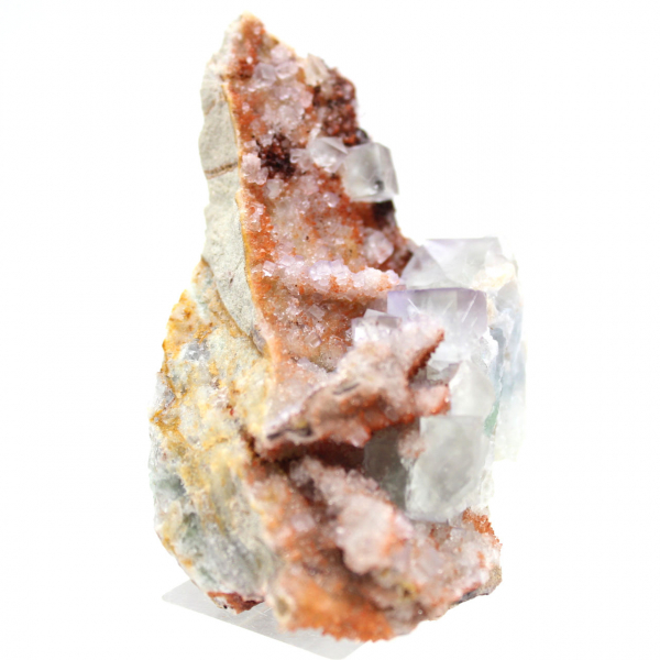 Pierre de Fluorite marocaine : Cristaux verts sur roche