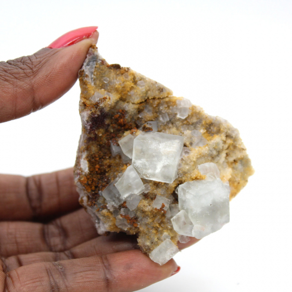 Fluorite verte pour décoration : Petit cristal sur roche