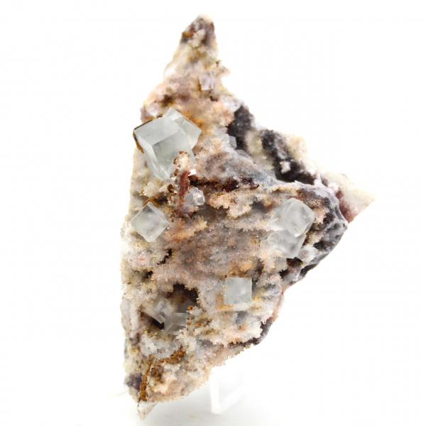 Cristal de Fluorite sur gangue : Minéral vert du Maroc