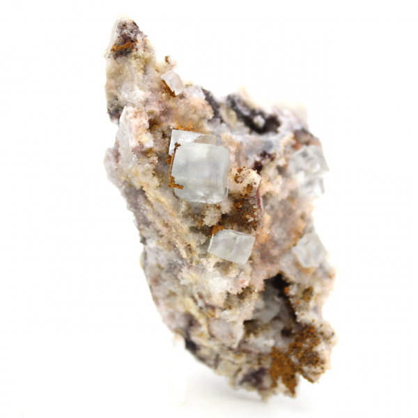 Cristal de Fluorite sur gangue : Minéral vert du Maroc