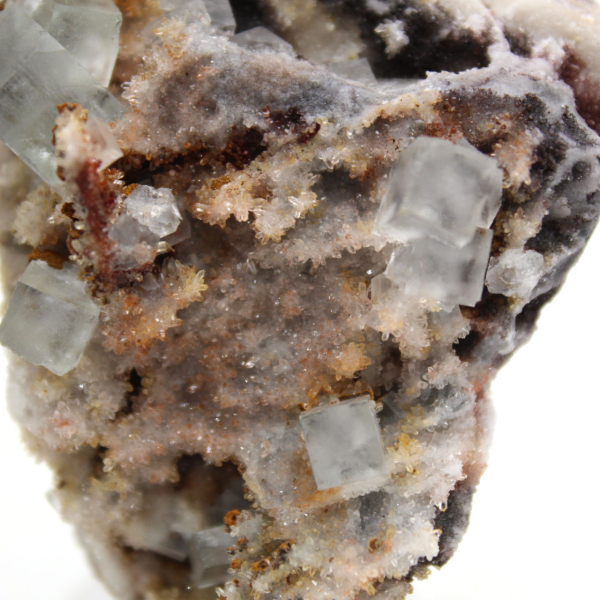Cristal de Fluorite sur gangue : Minéral vert du Maroc