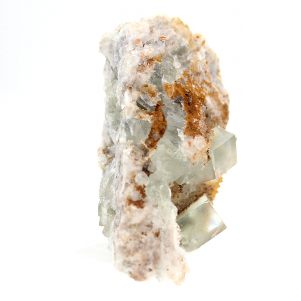 Pierre naturelle Fluorite : Cristaux verts sur gangue Maroc