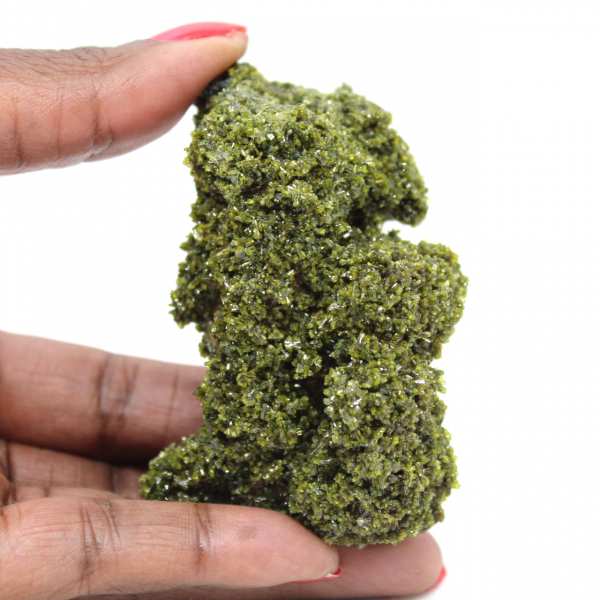 Cristaux d’épidote du Maroc sur gangue beige